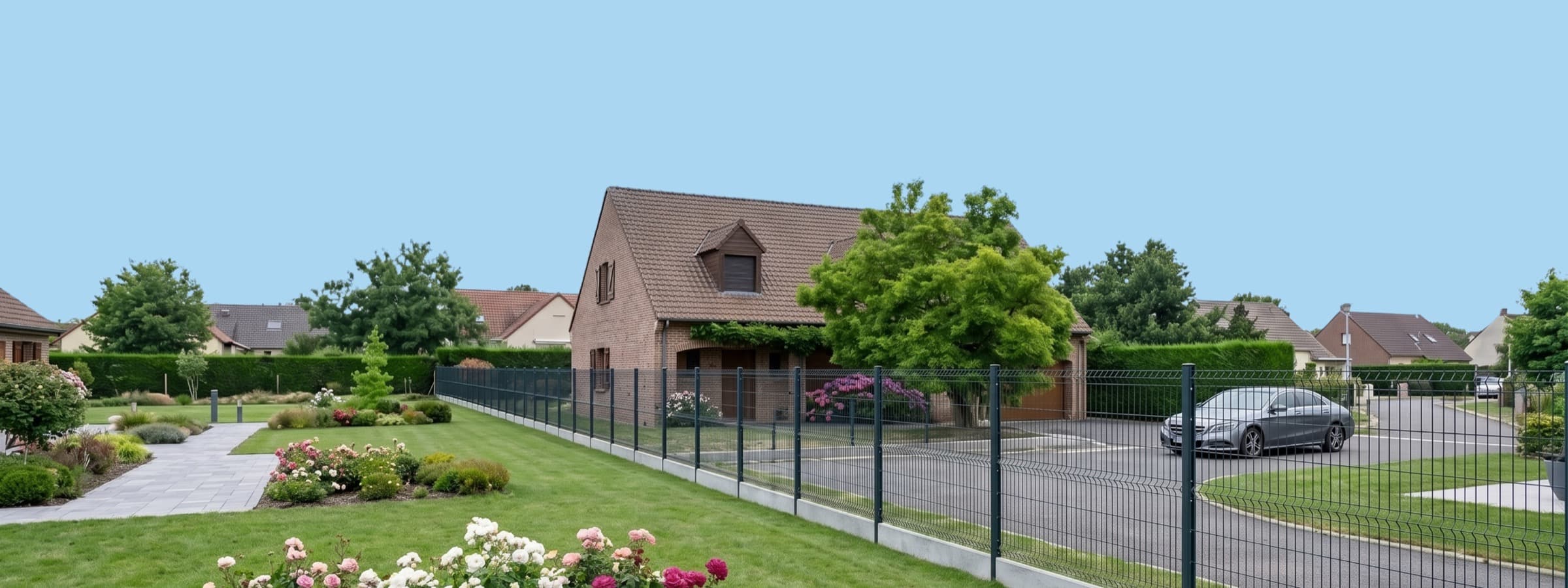 Clôture Stradia posée — pavillon Hauts-de-France
